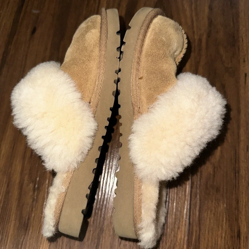 UGG Cozy II Chestnut Brown Slippers Shoes Wool Lining Kid's Unisex Size 12